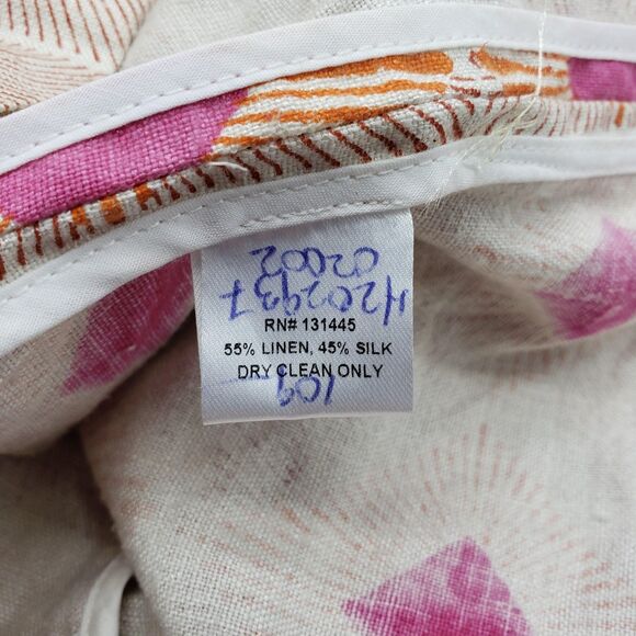 WHIT Blazer Womens Small Pink Orange Geometric Linen Silk Made in USA 3/4 Sleeve - Picture 8 of 11